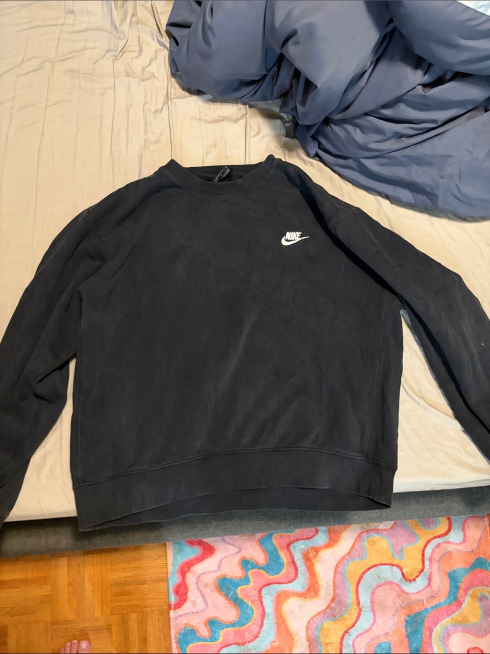 Nike Black Crewneck Sweatshirt with White Swoosh